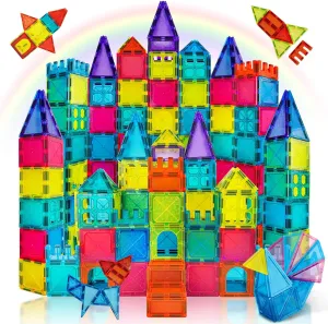 Magnetic Tiles 86PCS Magnetic Building Blocks Magnetic Tiles for Kids Ages 3-5 4-8 Kids Toys STEM Toys 3 Year Old Boys Girls Gifts