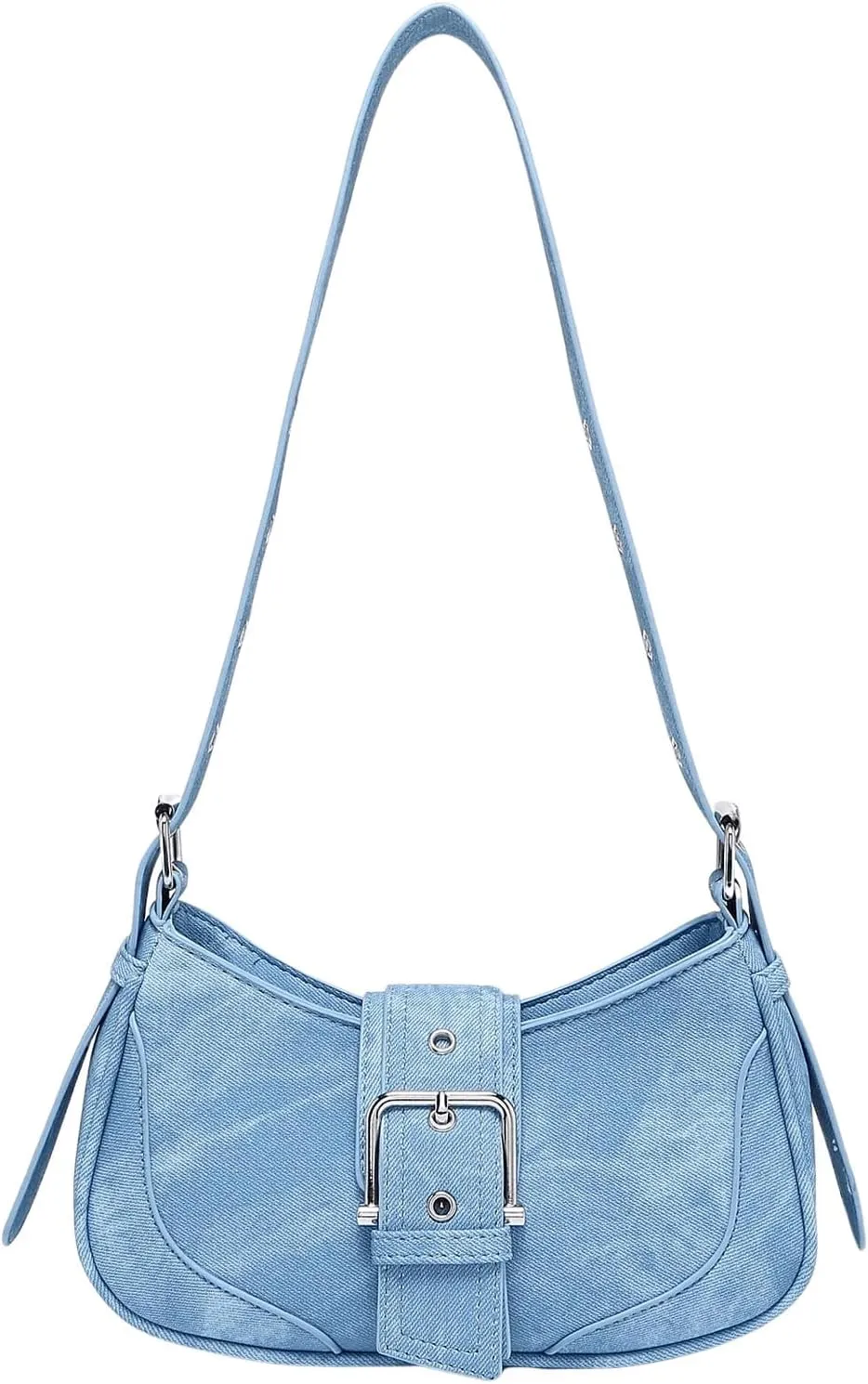 MakeMeChic Women's PU Leather Shoulder Handbags Zipper Top Handle Buckle Y2K Square Bags