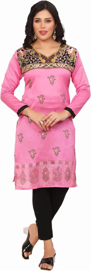Maple Clothing Kurti Indian Tunic Top Women's Embroidered Outfit India Apparel