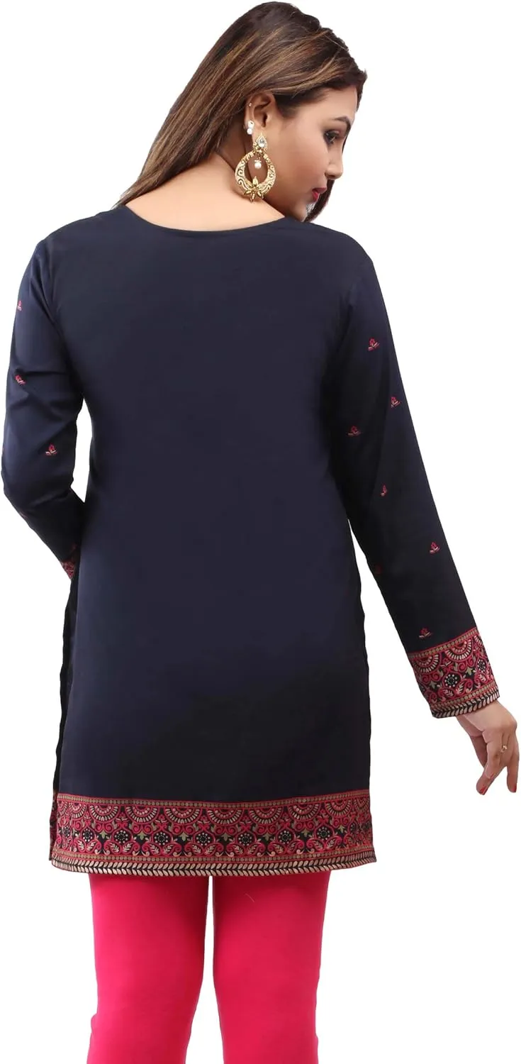 Maple Clothing Women's Short Kurti Printed Indian Tunic Top Kurta Outfit India Clothing