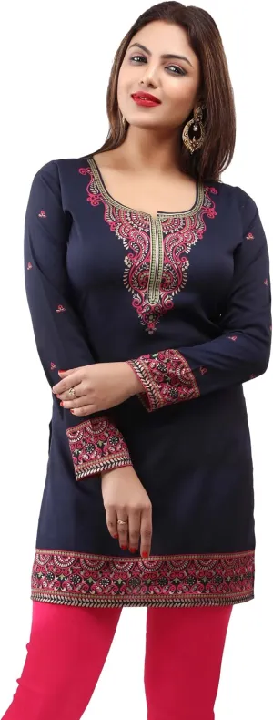 Maple Clothing Women's Short Kurti Printed Indian Tunic Top Kurta Outfit India Clothing