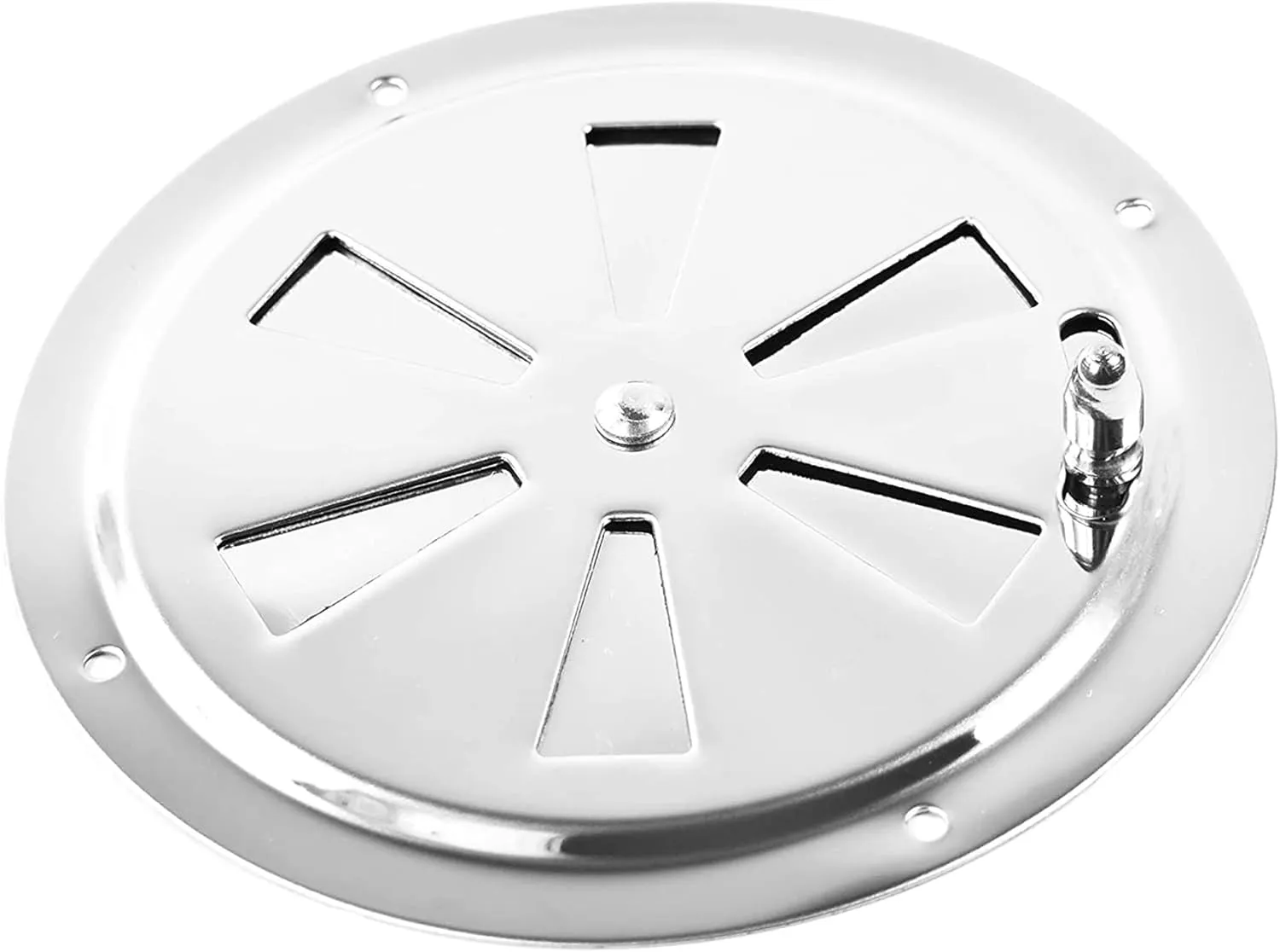 MARINE CITY 304 Grade Polished Stainless Steel Cabin Ventilation Plate Round Louver Vent Cover Butterfly Air Vent Gill Plate with Side Knob for Marine Yacht
