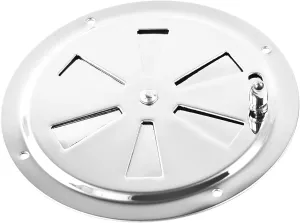MARINE CITY 304 Grade Polished Stainless Steel Cabin Ventilation Plate Round Louver Vent Cover Butterfly Air Vent Gill Plate with Side Knob for Marine Yacht