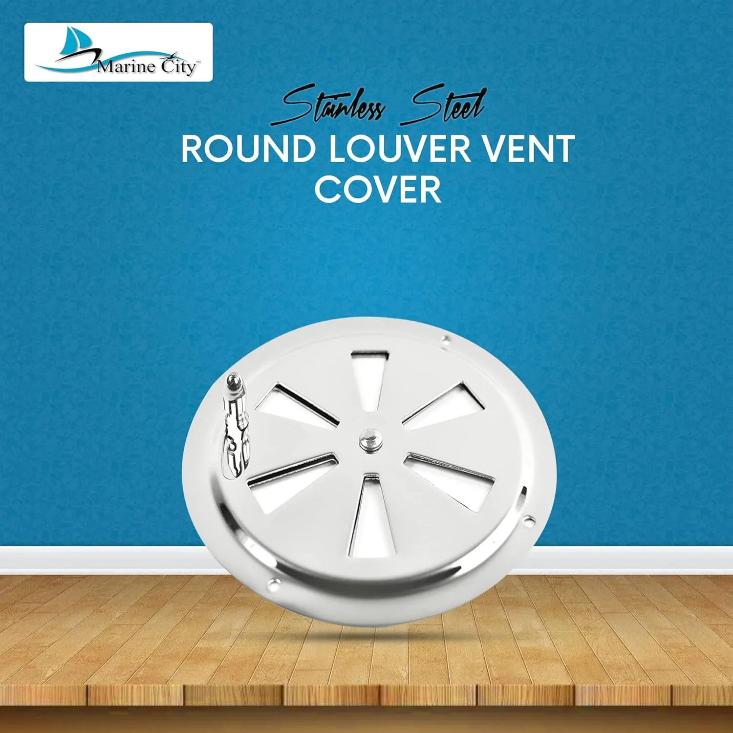 MARINE CITY 304 Grade Polished Stainless Steel Cabin Ventilation Plate Round Louver Vent Cover Butterfly Air Vent Gill Plate with Side Knob for Marine Yacht