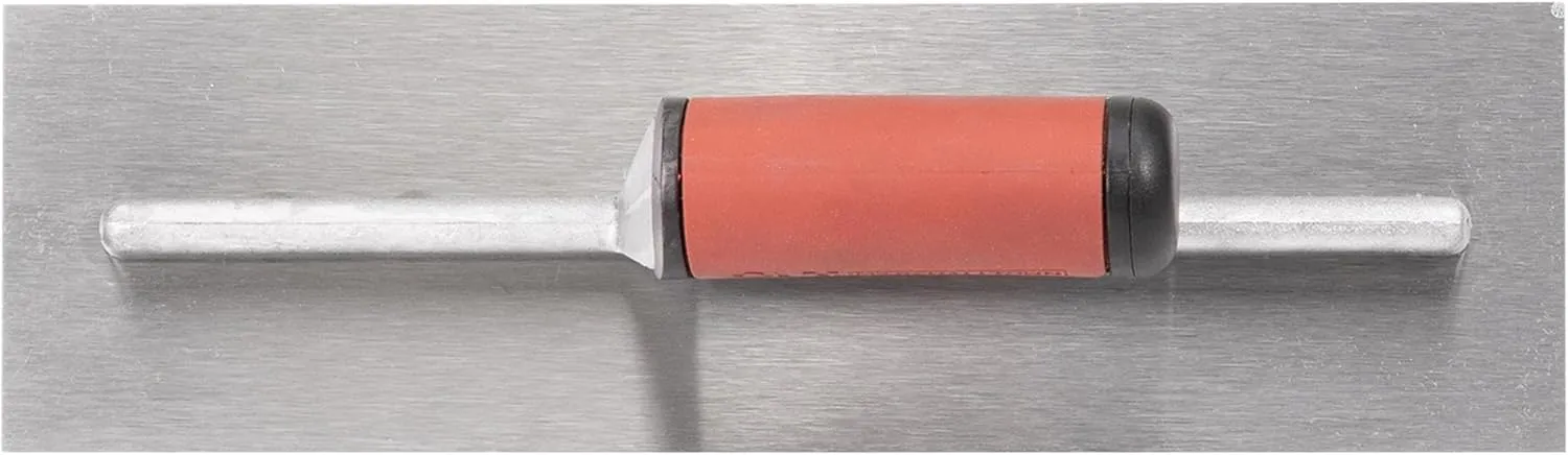MARSHALLTOWN QLT Concrete Finishing Trowel, 14 x 4 Inch Carbon Steel Blade, Soft Grip Handle, FT144