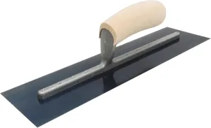 MARSHALLTOWN QLT Concrete Finishing Trowel, 16 x 5 Inch Blue Steel Blade, Wooden Handle, FT165B