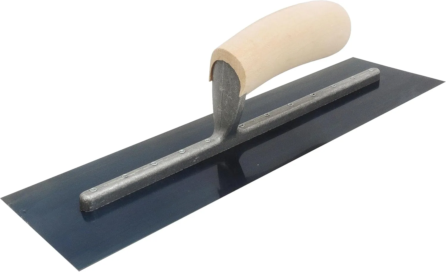 MARSHALLTOWN QLT Concrete Finishing Trowel, 16 x 5 Inch Blue Steel Blade, Wooden Handle, FT165B