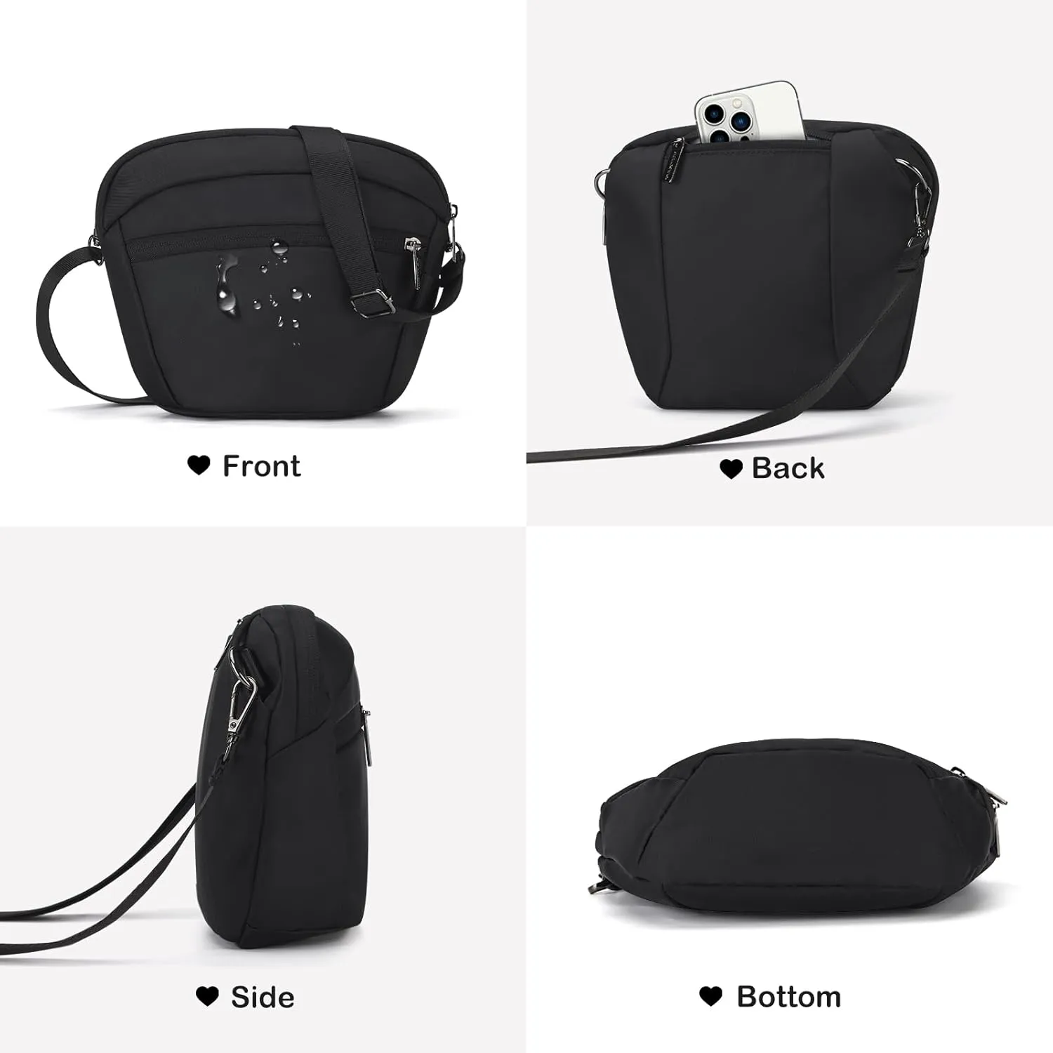 MAXTOP Large Crossbody Bags for Women Men Black Sling Bag Crossbody Fanny Pack with Detachable Strap Stylish Belt Bag for Walking Cycling Camping Travel Essentials Casual