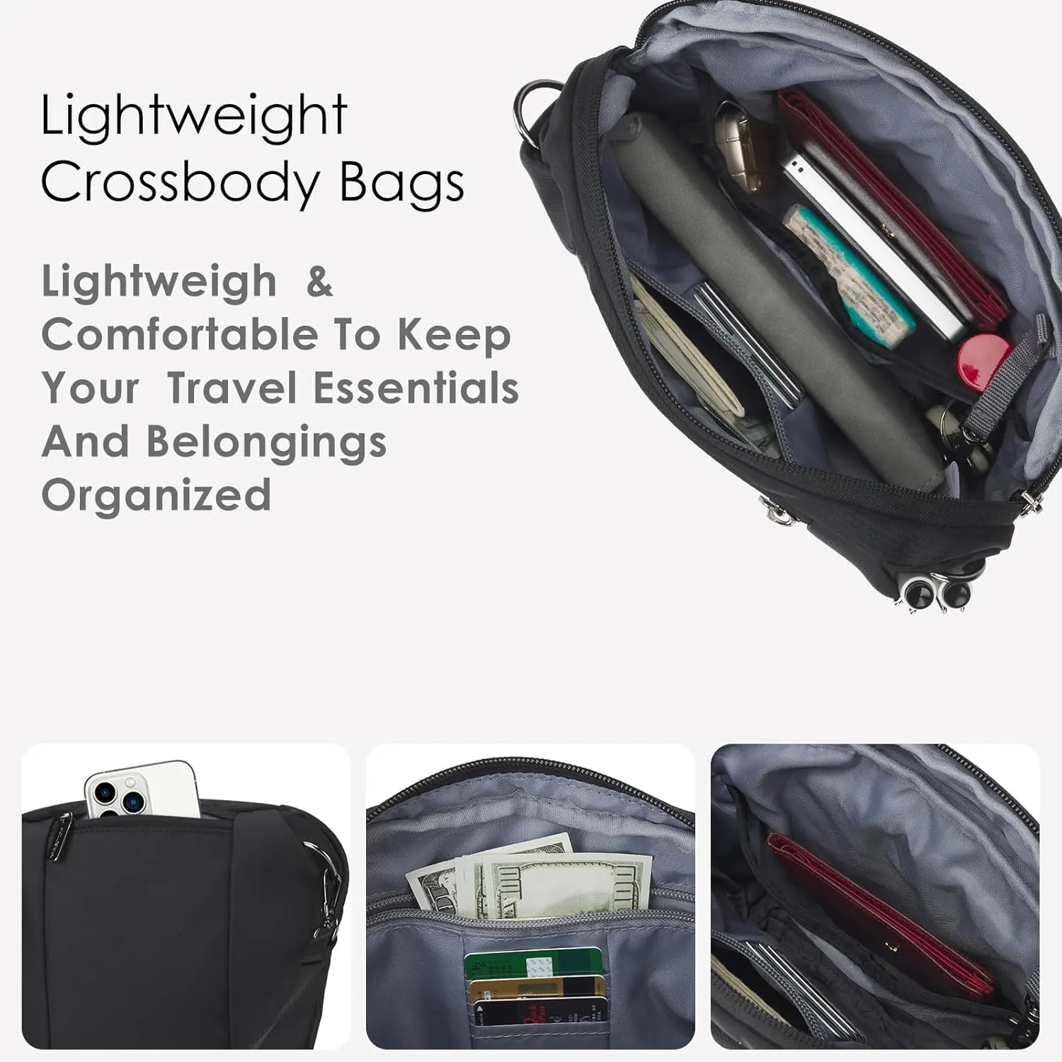 MAXTOP Large Crossbody Bags for Women Men Black Sling Bag Crossbody Fanny Pack with Detachable Strap Stylish Belt Bag for Walking Cycling Camping Travel Essentials Casual