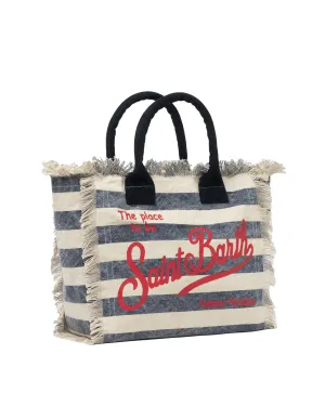 MC2 Saint Barth Borsa Vanity Con Stampa A Righe Blu Navy