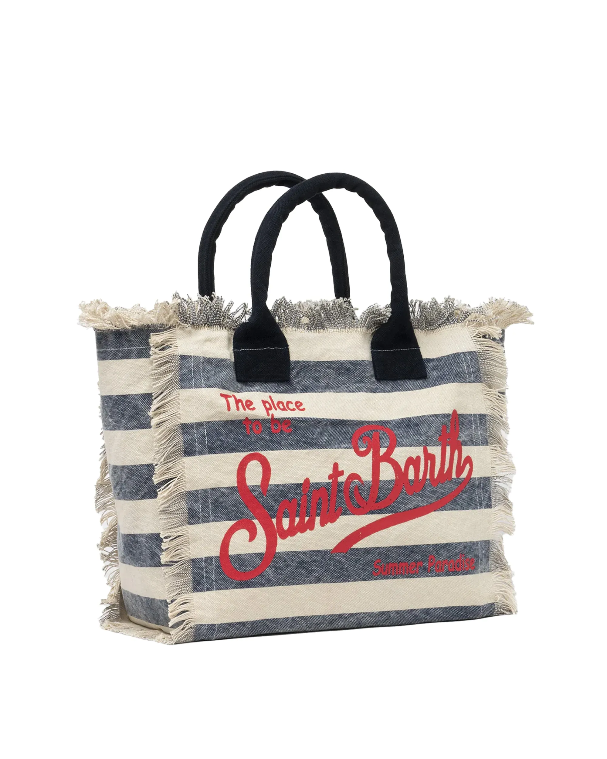 MC2 Saint Barth Borsa Vanity Con Stampa A Righe Blu Navy