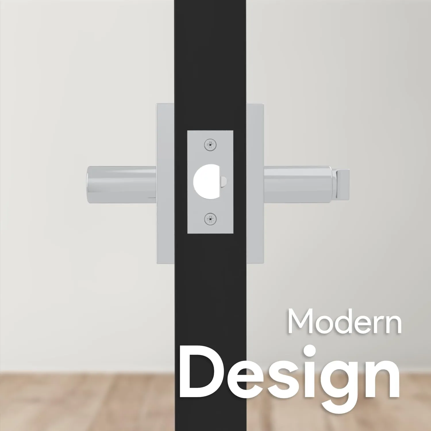 Mega Handles Glamor Entry Lever & Lock Door Handle Set for Hallway, Closet and Bathroom, Heavy Duty Door Levers, Fits All Standard Door Sizes, Screws Included - Polished Chrome (1 Pack)