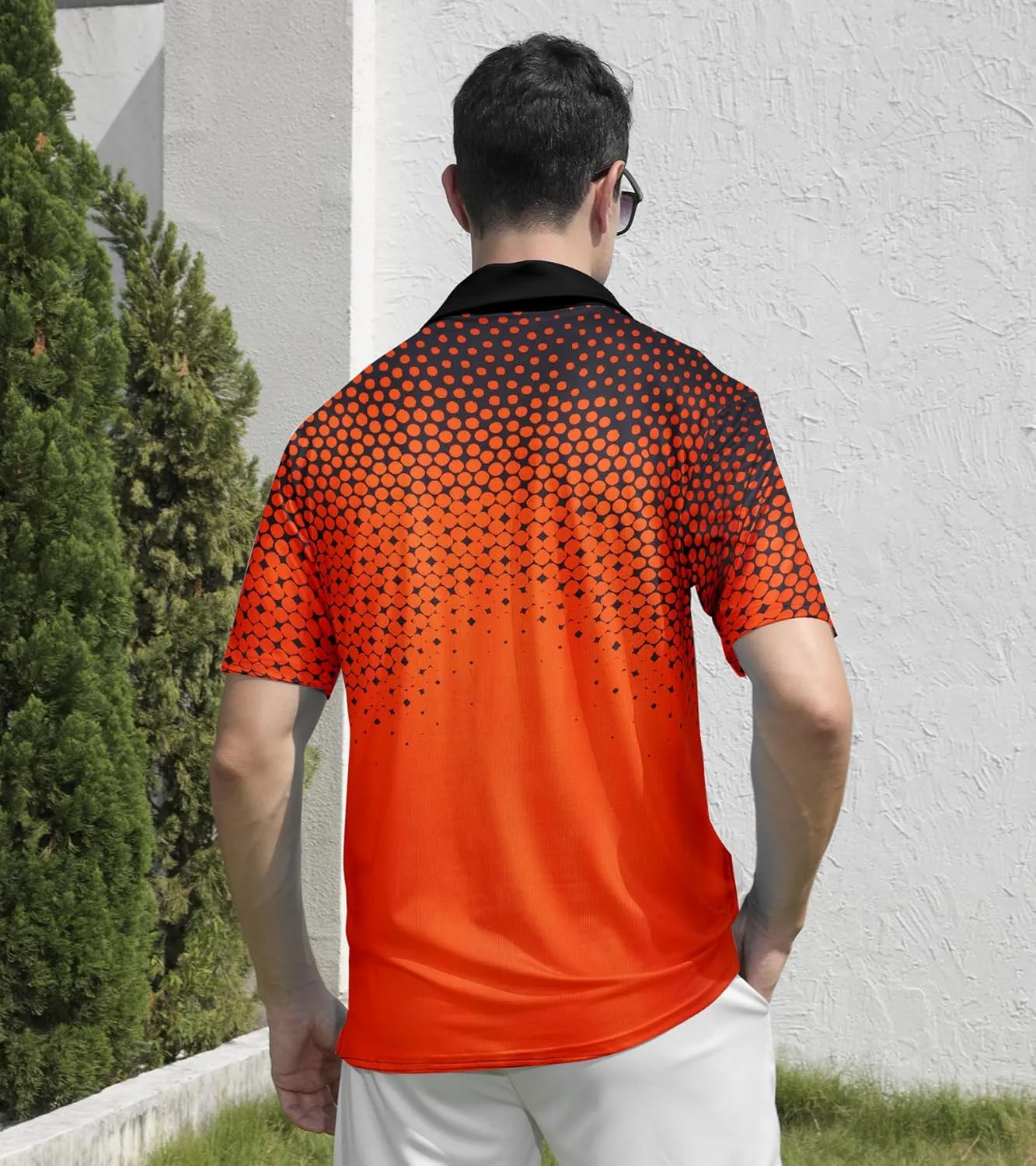Mens Golf Shirts Short Sleeve Dry Fit Athletic Moisture Wicking Golf Polo Performance Printed Collared Polos