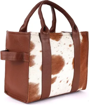 Mesa Luna Leather Tote Bag for Women Western Hair on Cowhide Purse Designer Top Handle Handbags