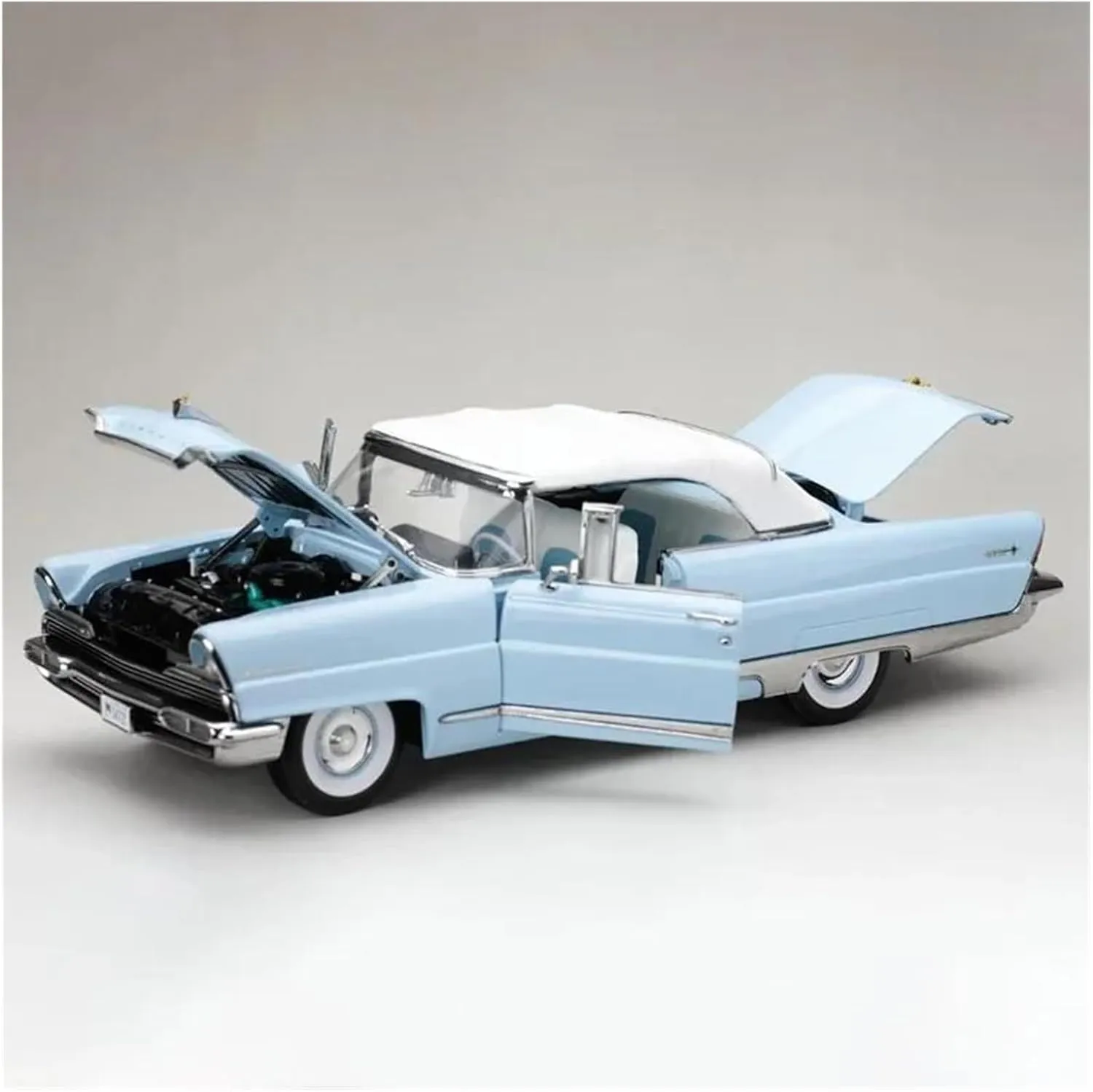 Metal Vehicles Toys 1/18 for Lincoln1956 Hard Top Alloy Car Model Adult Toy Collectibles Souvenir Static Ornaments Home Or Office Décor(Blue)