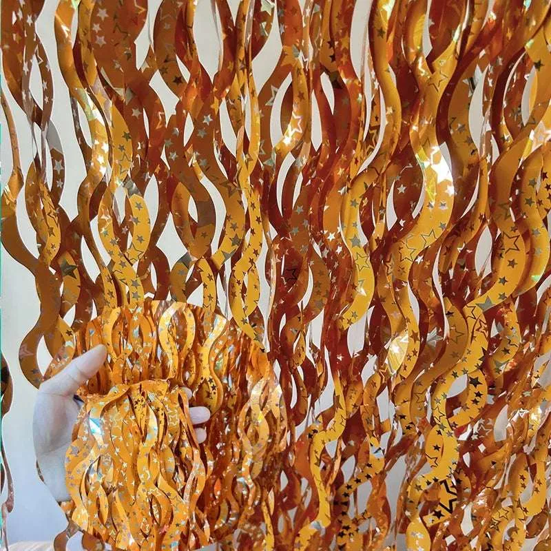 Metallic Tinsel Foil Fringe Curtains