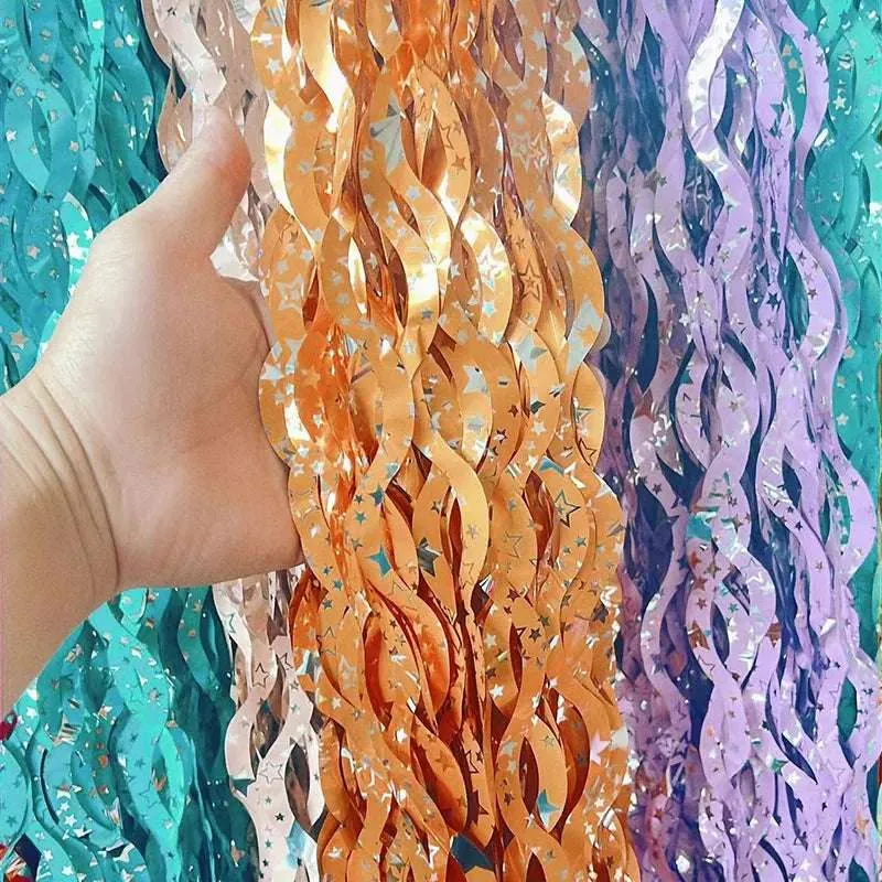 Metallic Tinsel Foil Fringe Curtains