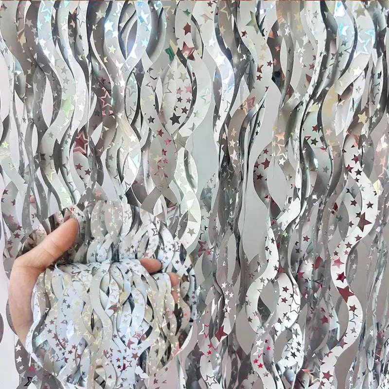 Metallic Tinsel Foil Fringe Curtains
