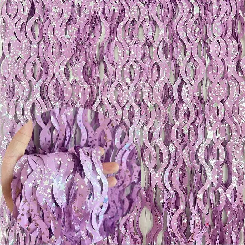 Metallic Tinsel Foil Fringe Curtains
