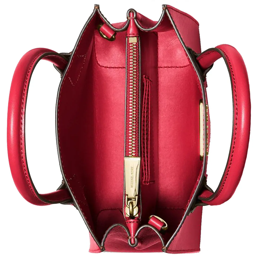 Michael Kors Mercer Medium Saffiano Leather Accordian Crossbody Bag in Bright Red