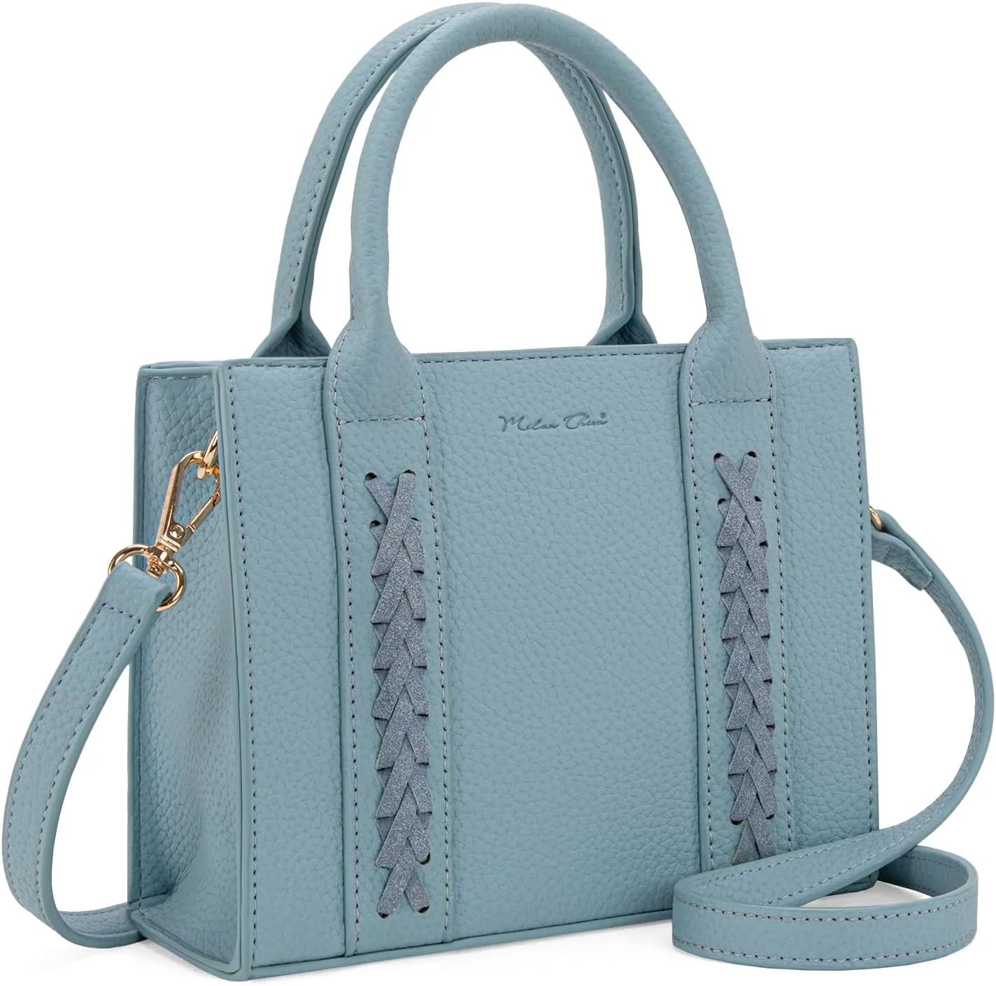 Milan Chiva Mini Satchel Purse for Women Cute Small Handbag Elegant Top Handle Purse with Adjustable Strap