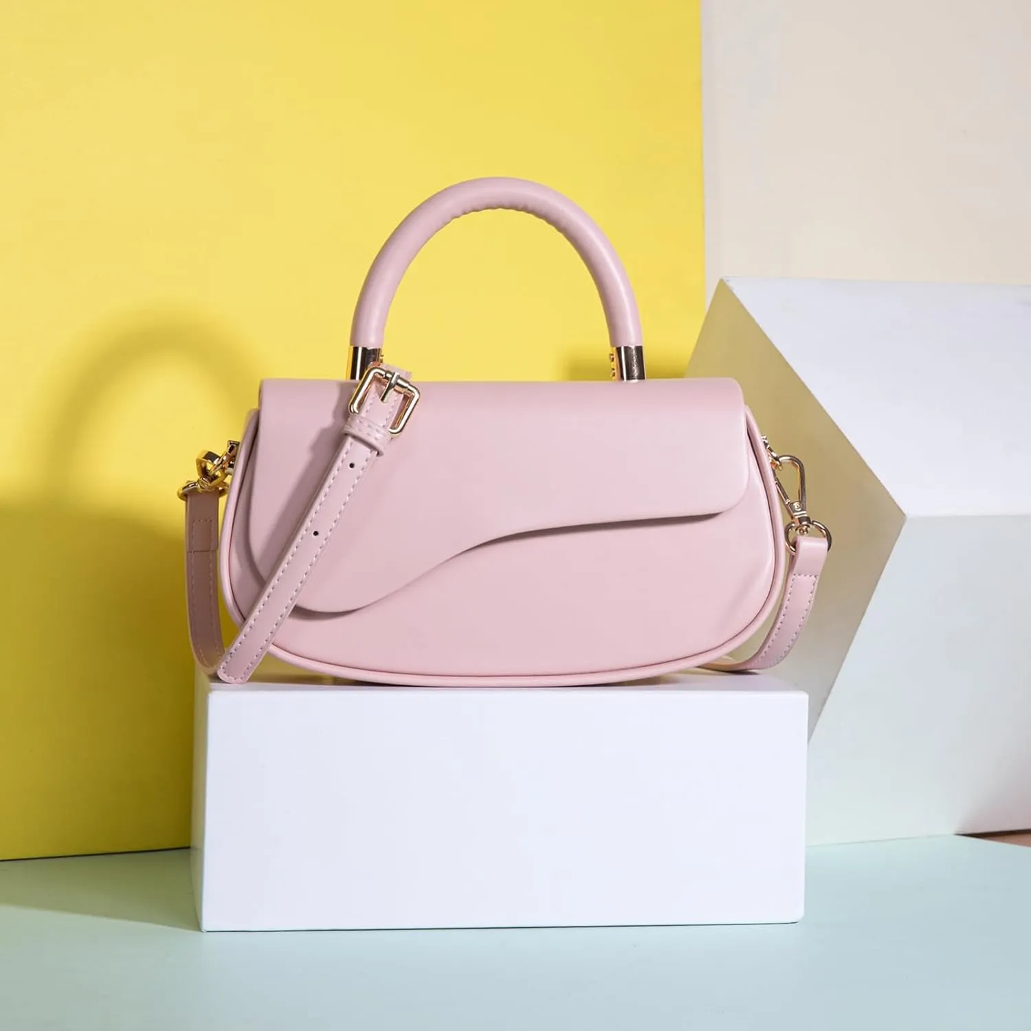 Milan Chiva Small Elegant Top Handle Purses for Women Mini Flap Cute Crossbody Purse