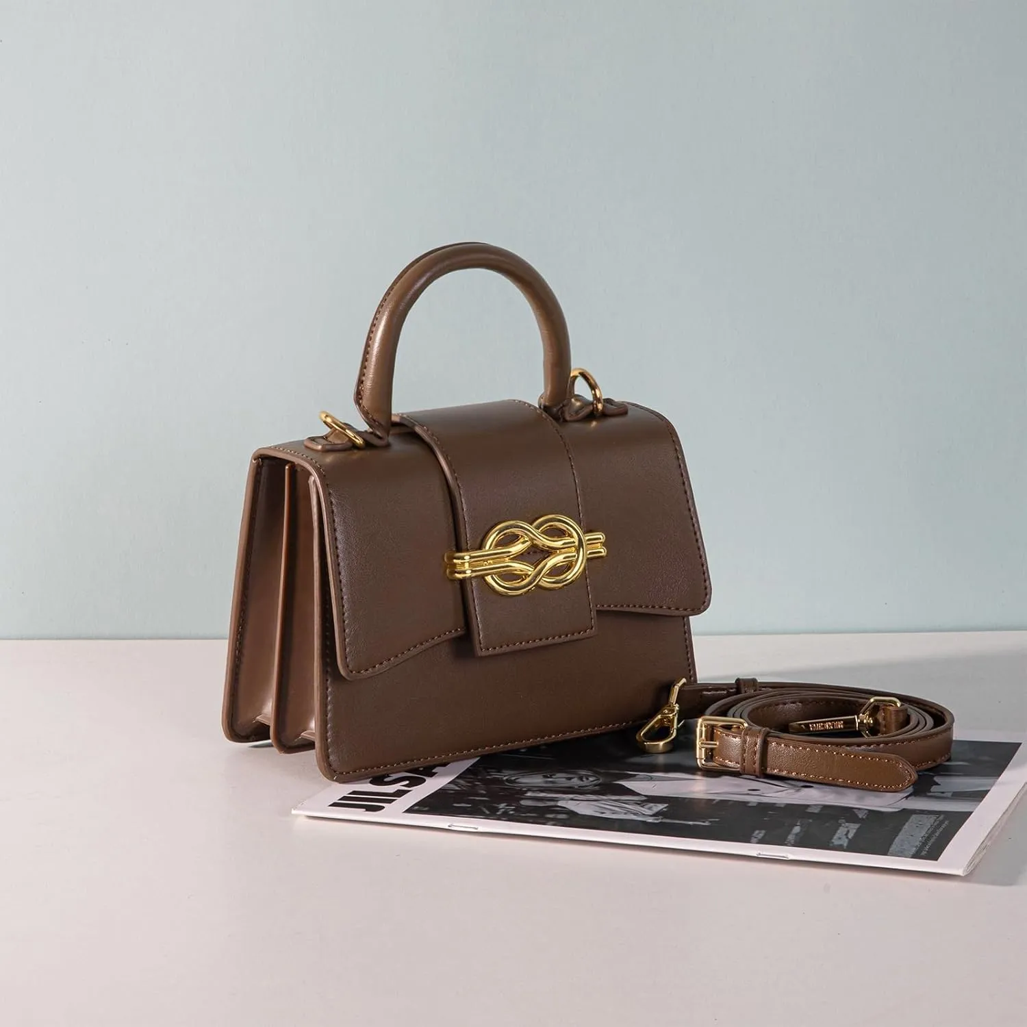 Milan Chiva Small Top Handle Purses for Women Mini Satchel Crossbody Bag Elegant Square Bag