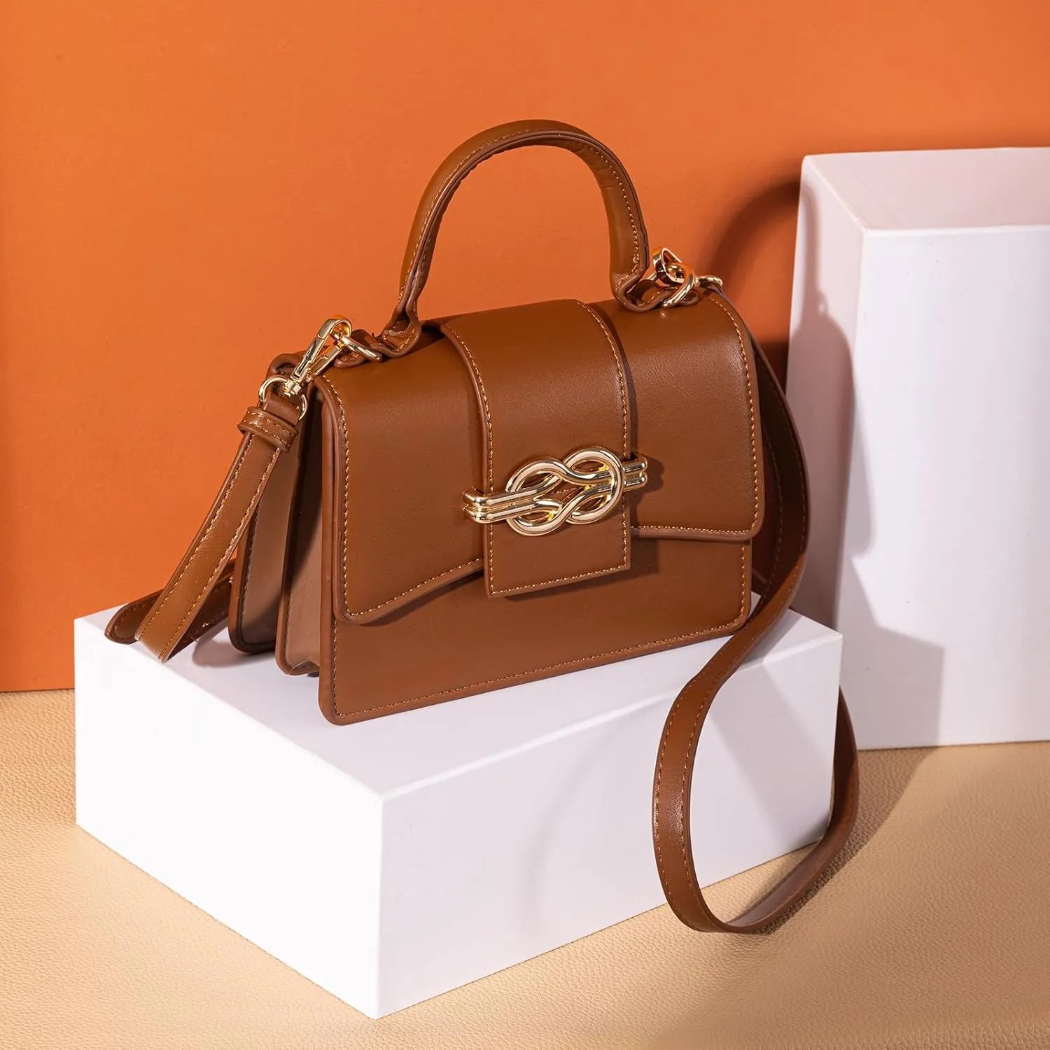 Milan Chiva Small Top Handle Purses for Women Mini Satchel Crossbody Bag Elegant Square Bag