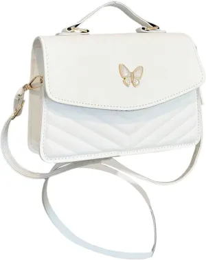 Milumia Women's Butterfly Decor Quilted Crossbody Bags Top Handbags with Flap