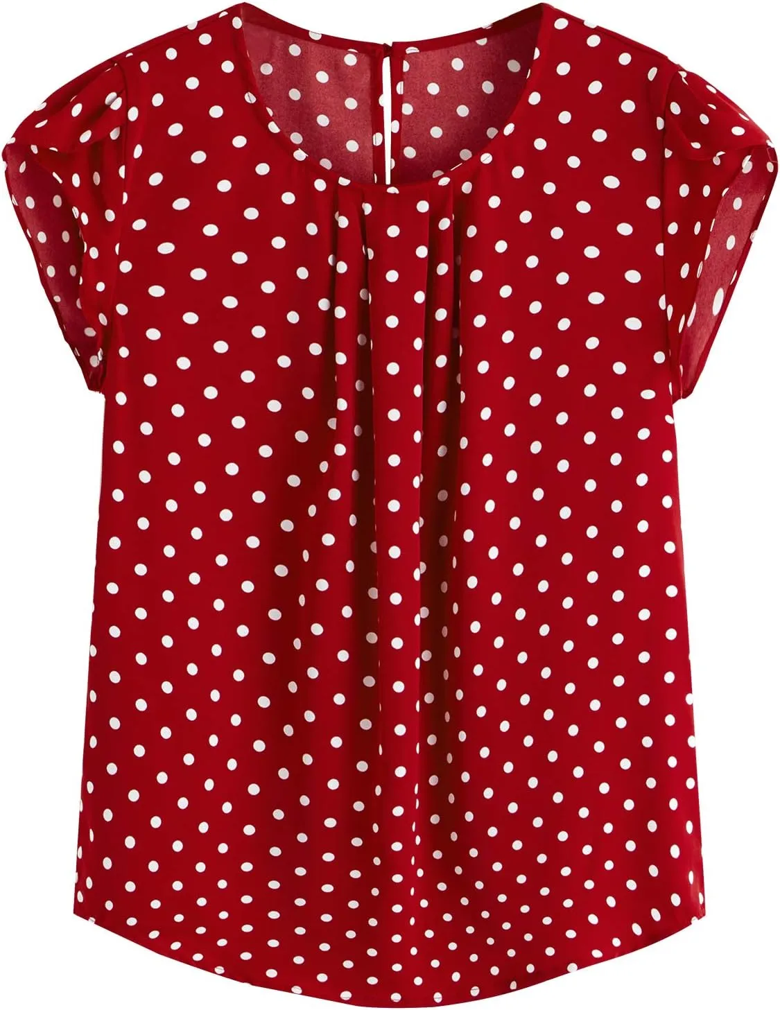 Milumia Women's Elegant Floral Print Petal Cap Sleeve Pleated Vacation Office Work Blouse Top