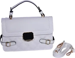 Mini Quilted Crossbody Bag for Women – PU Leather Small Purse with Top Handle & Strap – Trendy Shoulder Handbag for Daily Use