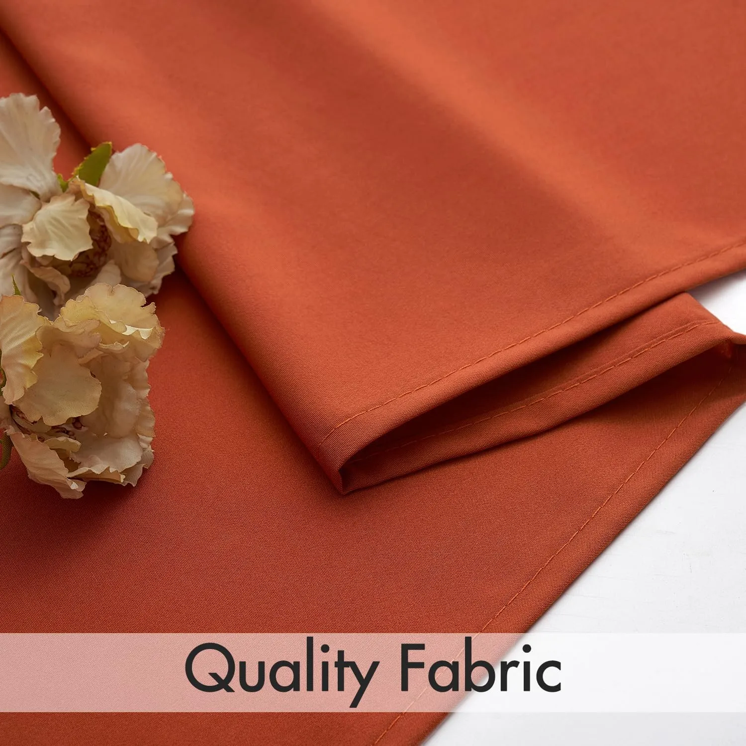 MIULEE Burnt Orange Privacy Sheer Curtains That Let Light in 84 Inches Long Non-See-Through Semi Sheer Curtains Light Filtering Window Drapes for Living Room Bedroom 2 Panels Set Terracotta