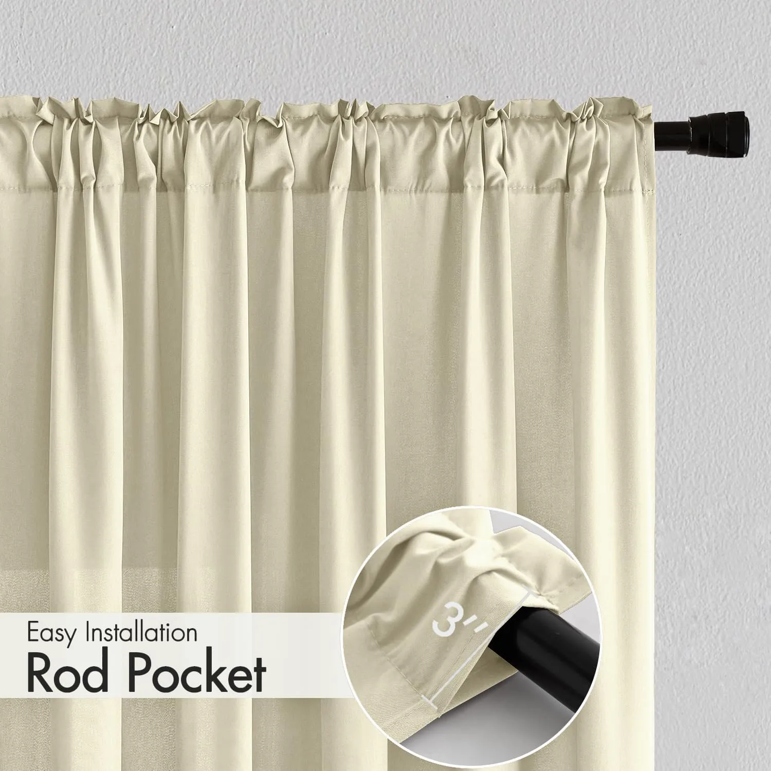 MIULEE Cream Beige Privacy Sheer Curtains That Let Light in 84 Inches Long Non-See-Through Semi Sheer Curtain Light Filtering Window Curtains Drapes for Living Room Bedroom 2 Panels Set 42 X 84