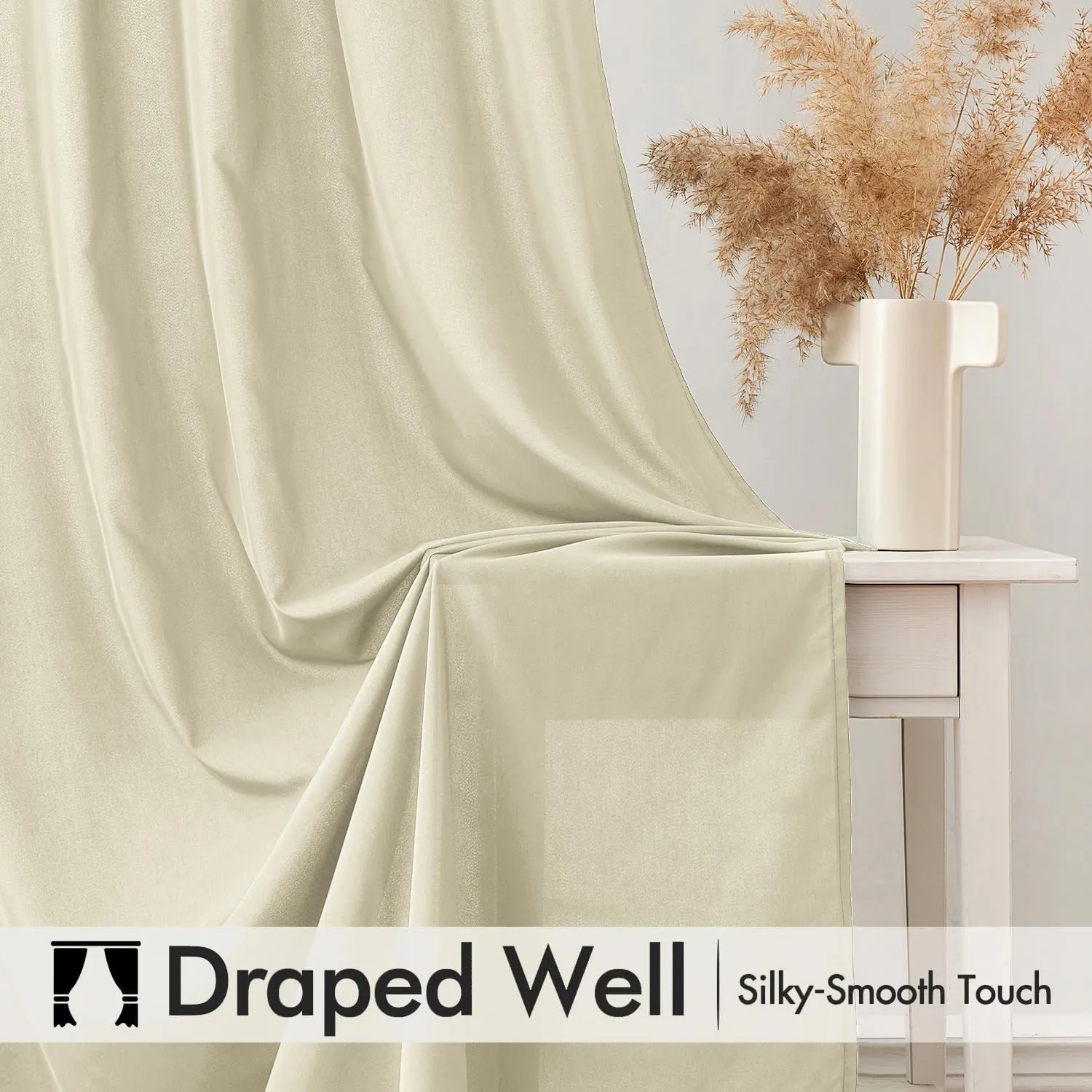MIULEE Cream Beige Privacy Sheer Curtains That Let Light in 84 Inches Long Non-See-Through Semi Sheer Curtain Light Filtering Window Curtains Drapes for Living Room Bedroom 2 Panels Set 42 X 84