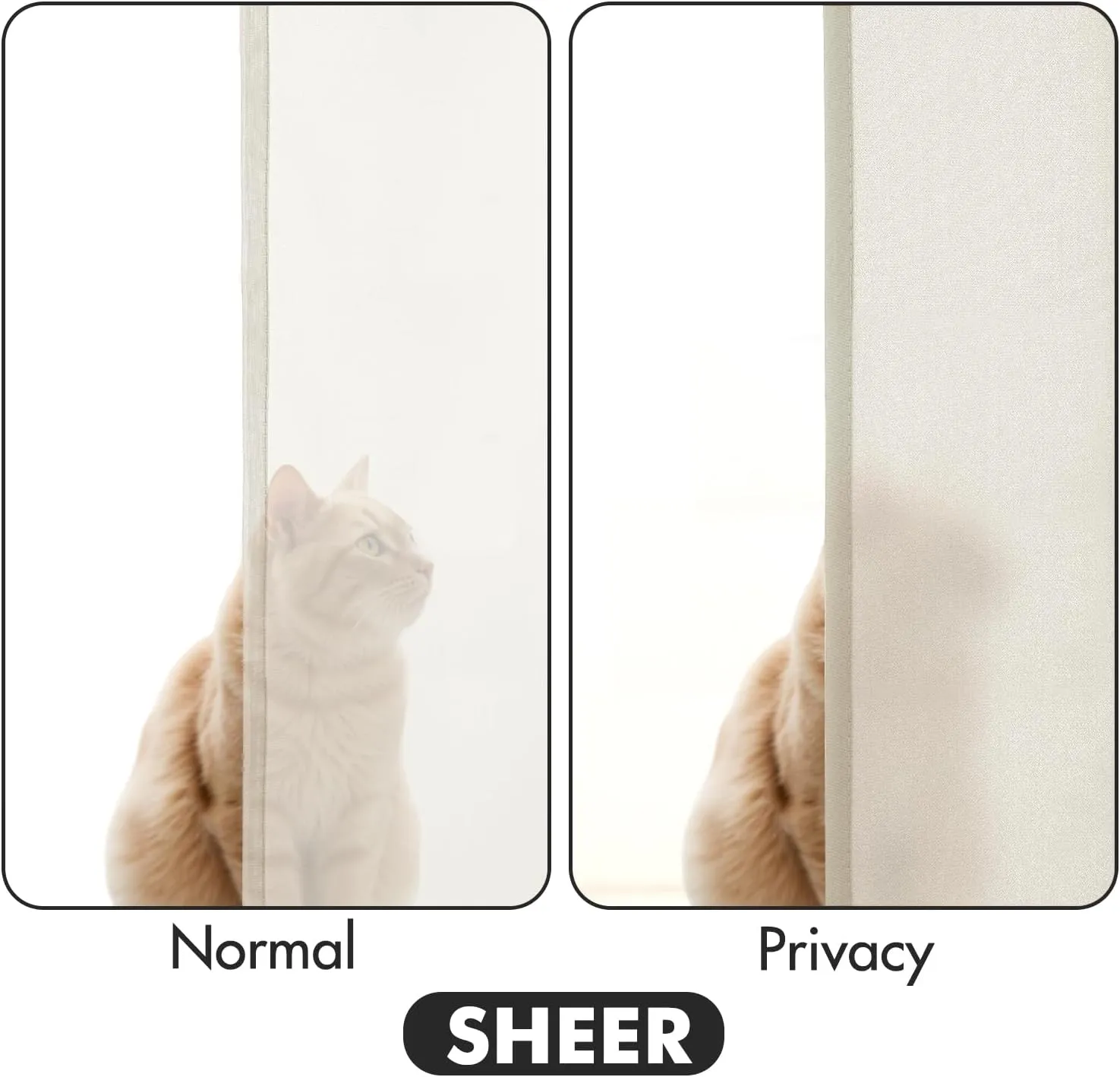 MIULEE Ivory Privacy Sheer Curtains That Let Light in 84 Inches Long Non-See-Through Semi Sheer Curtains Light Filtering Window Drapes for Living Room Bedroom 2 Panels Set