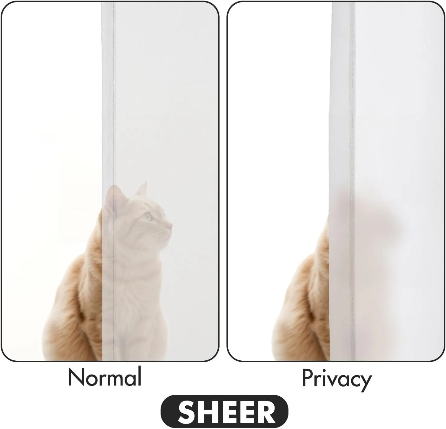 MIULEE White Privacy Sheer Curtains That Let Light in 84 Inches Long Non-See-Through Semi Sheer Curtains Light Filtering Window Curtains Drapes for Living Room Bedroom 2 Panels Set