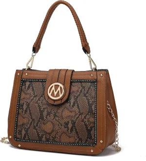 MKF Collection Crossbody Bag for Women, Vegan Leather Satchel Bags Top Handle Shoulder Bag Handbag Purse by Mia K