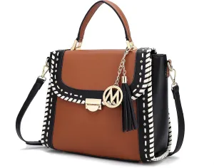 MKF Collection Crossbody Bag for Women, Vegan Leather Satchel Bags Top Handle Shoulder Bag Handbag Purse by Mia K