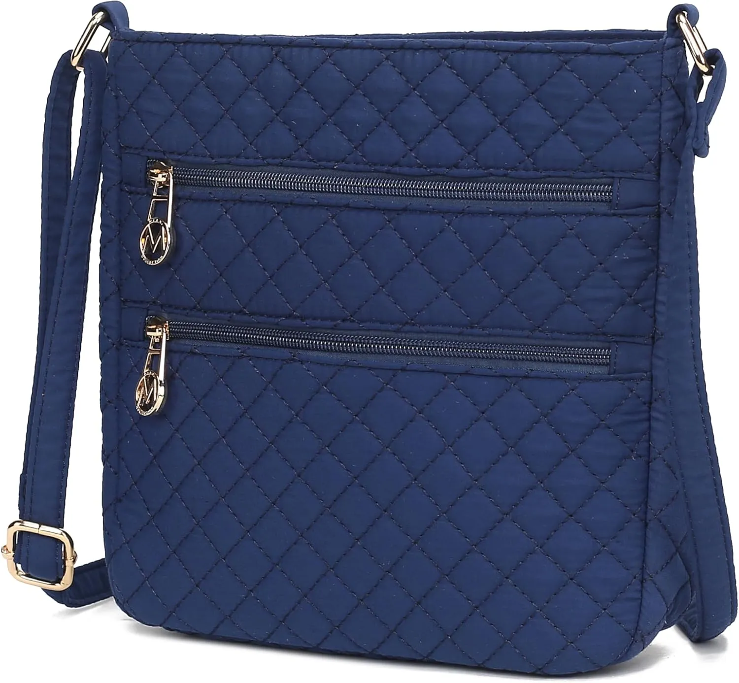 MKF Collection Quilted Crossbody for Women, Cotton Top-Handle Ladies Fashion Daily Crossover Handbag Purse