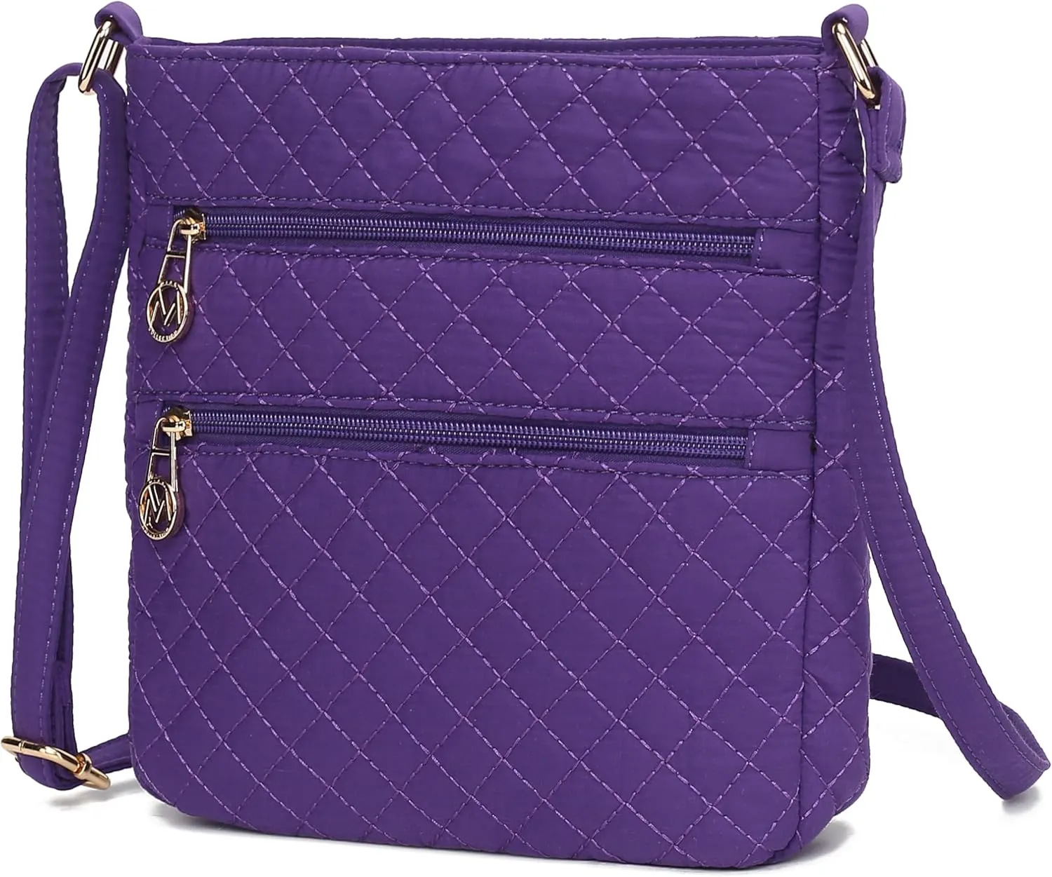 MKF Collection Quilted Crossbody for Women, Cotton Top-Handle Ladies Fashion Daily Crossover Handbag Purse