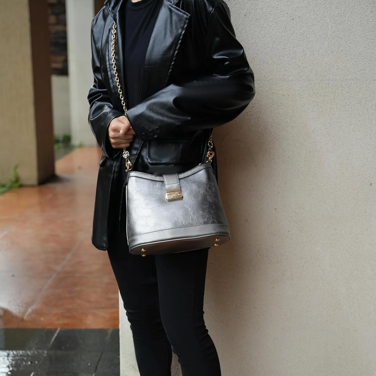 MKF Collection Shoulder Bag for Women, Vegan Leather Hobo Handbag Top-Handle Purse
