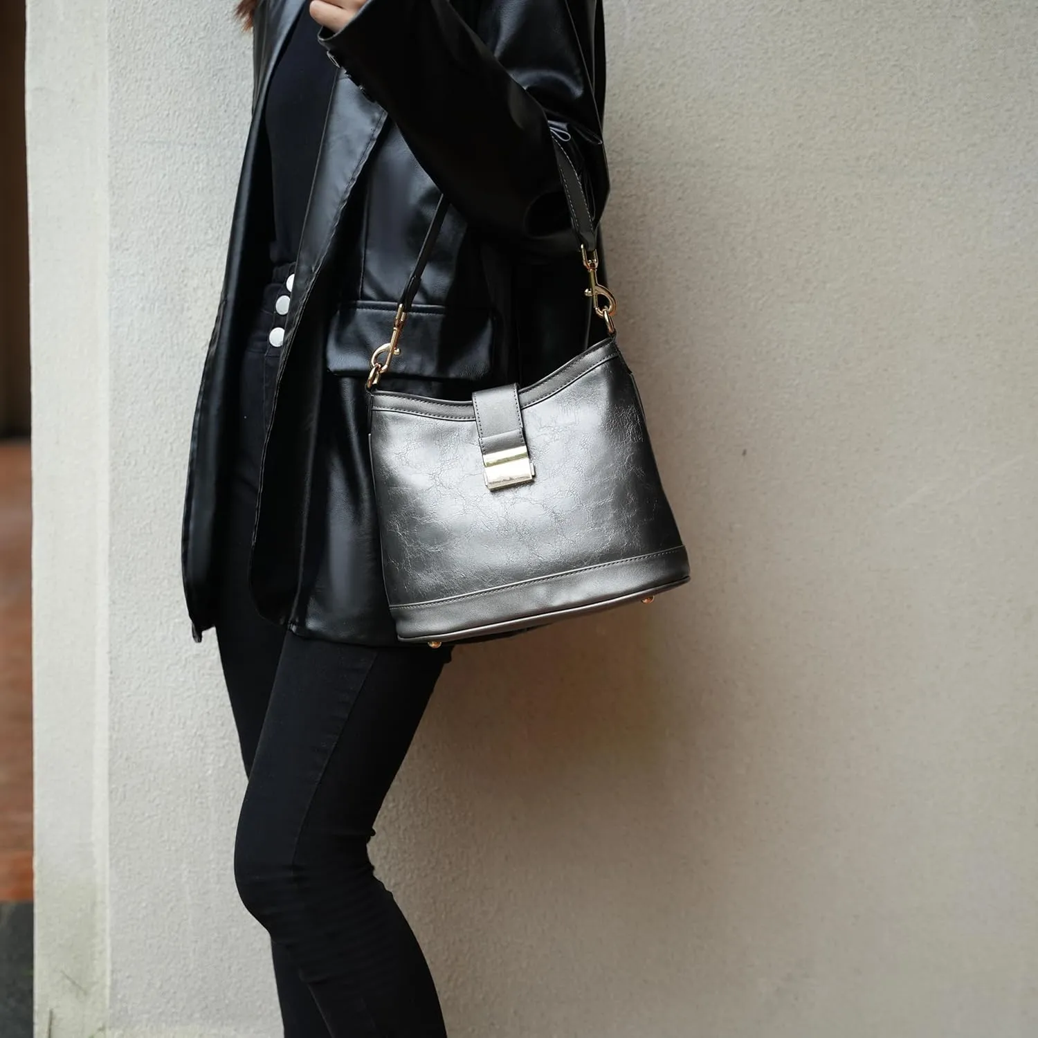 MKF Collection Shoulder Bag for Women, Vegan Leather Hobo Handbag Top-Handle Purse