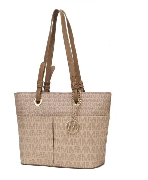 MKF Collection Tote Bag for Women, Signature Vegan Leather Pocketbook Shoulder bag Top-Handle Purse Tote Handbag