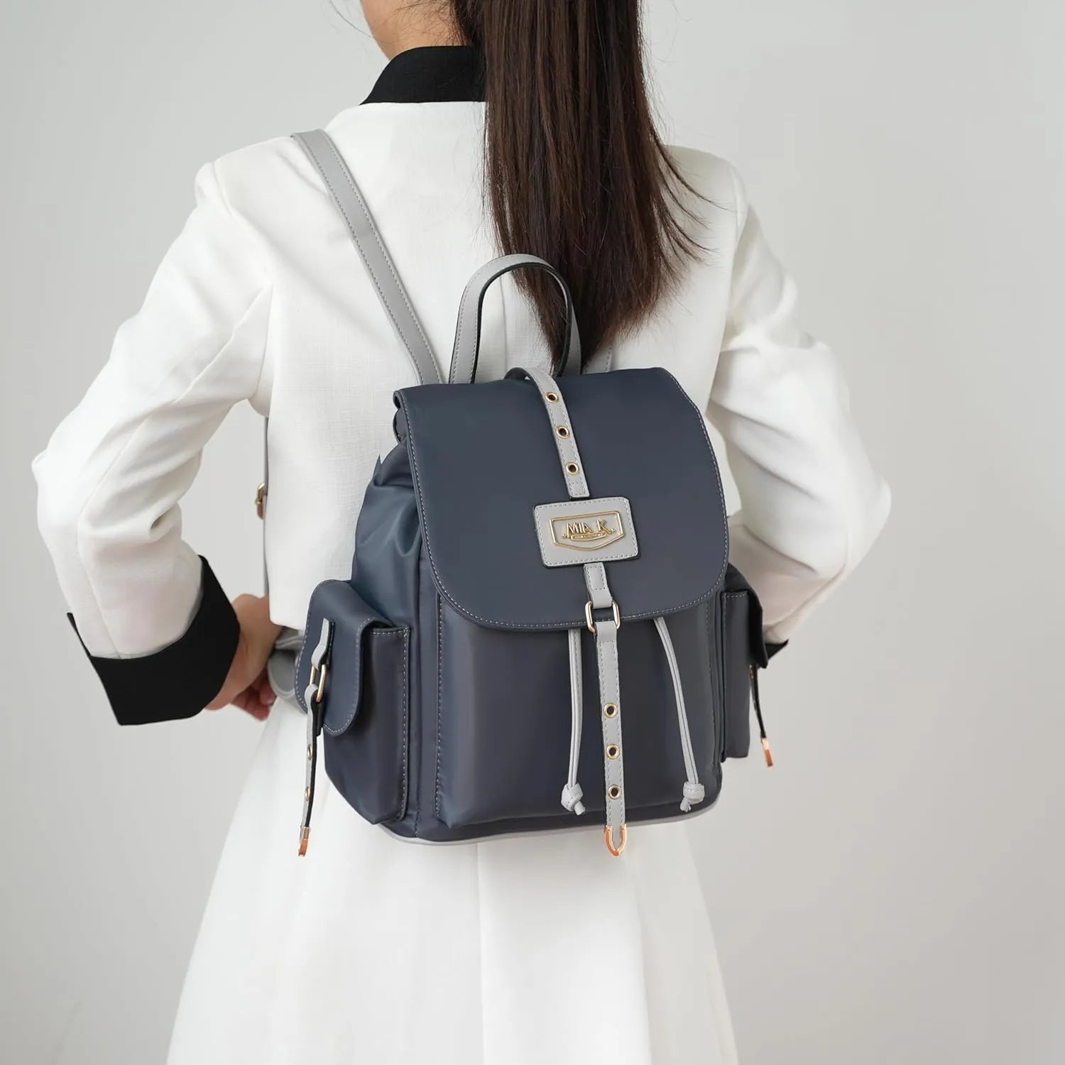 MKF Collection Travel Backpack for Women, Nylon Top Handle Travel bag Roomy Daypack Carry on Backpack by Mia K
