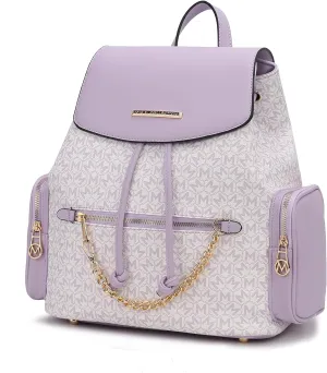 MKF Collection Women Backpack, Vegan Leather Top-Handle Handbag Ladies Daypack Bookbag by Mia k
