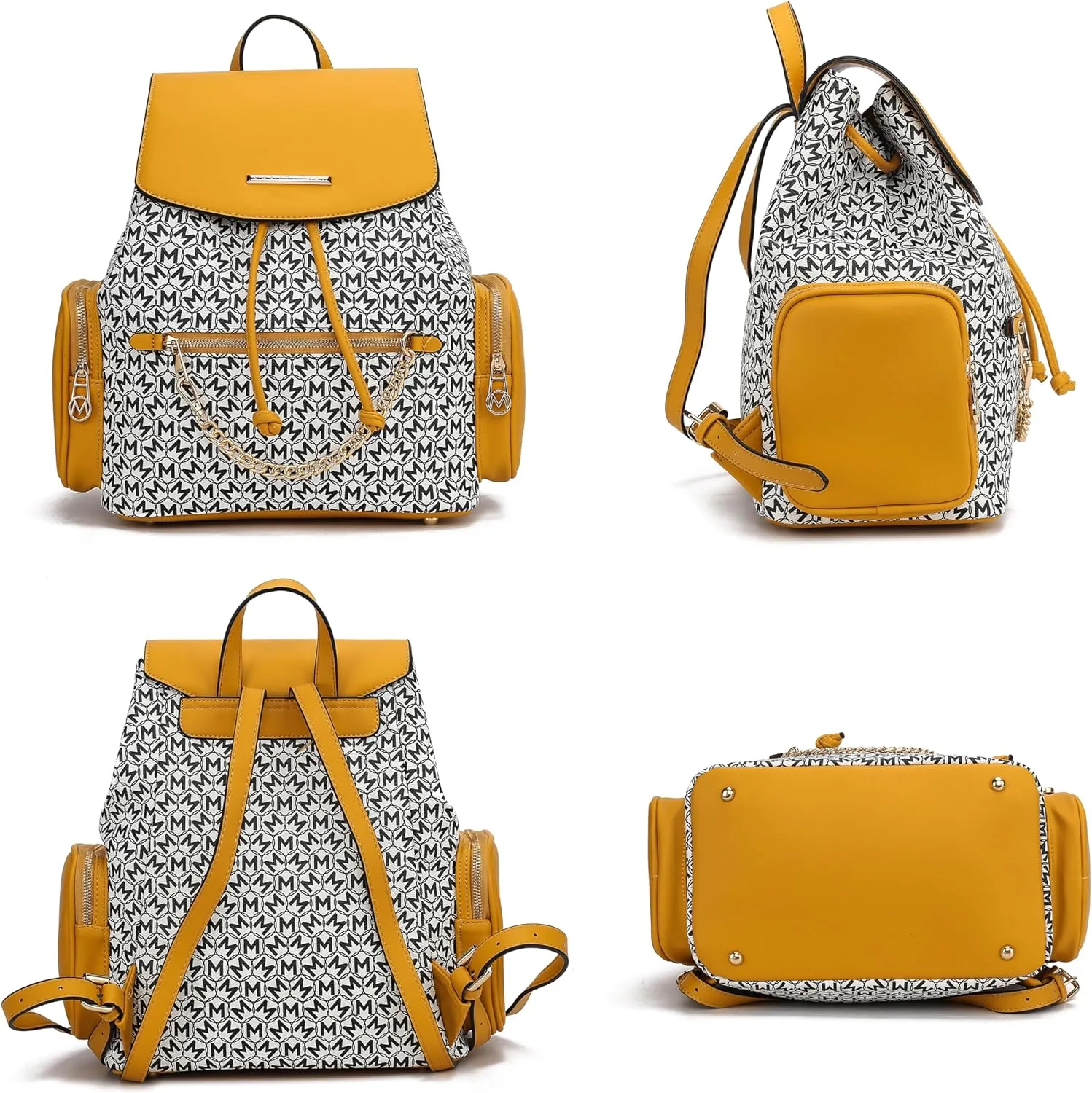 MKF Collection Women Backpack, Vegan Leather Top-Handle Handbag Ladies Daypack Bookbag by Mia k