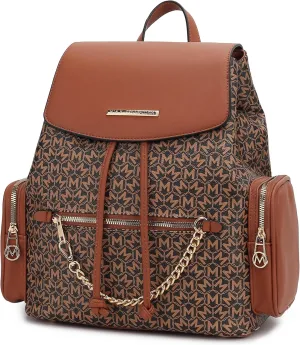 MKF Collection Women Backpack, Vegan Leather Top-Handle Handbag Ladies Daypack Bookbag by Mia k
