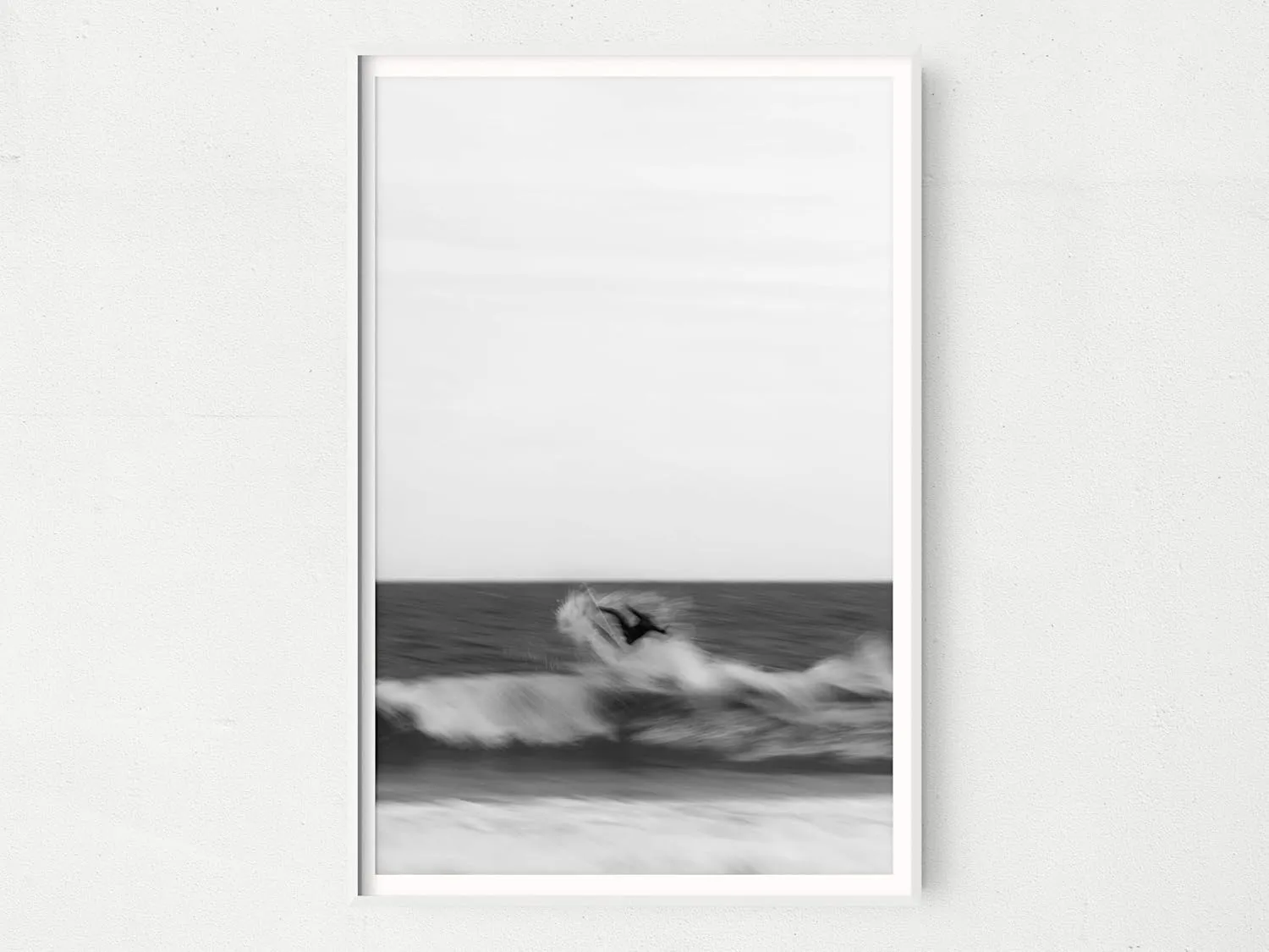Modern Surf Decor - Black and White Surf Print, Artistic Surfing Photography ready to be Framed, Minimalist Surfer Wall Art for Beach House (24x36)