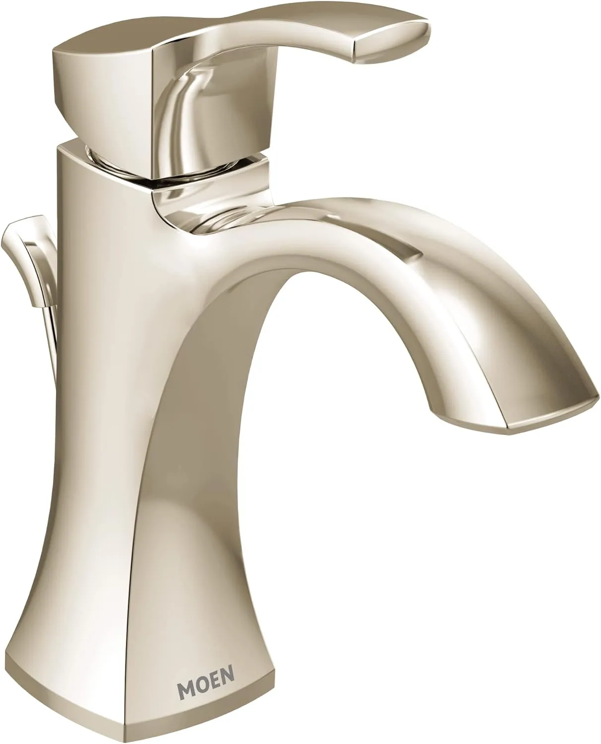 Moen 6903NL Voss One-Handle Single Hole Bathroom Sink Faucet with Optional Deckplate, Polished Nickel