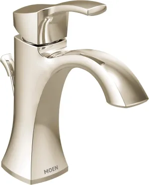 Moen 6903NL Voss One-Handle Single Hole Bathroom Sink Faucet with Optional Deckplate, Polished Nickel